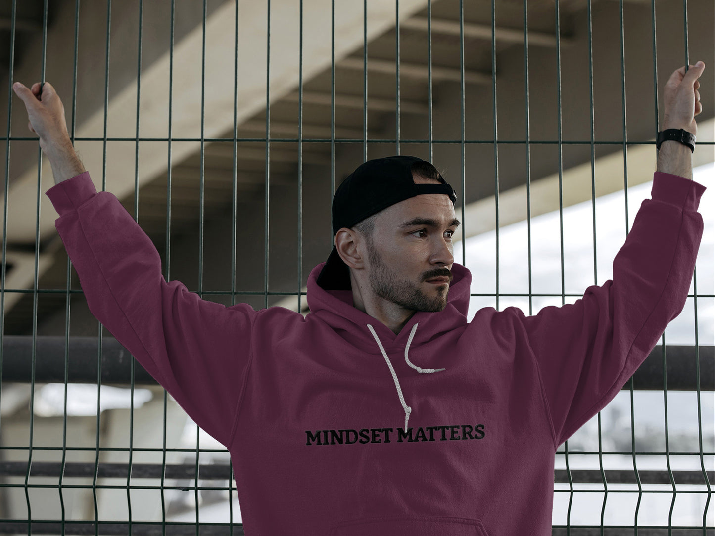 "MINDSET MATTERS" Design With Black Embroidered Text. Classic Unisex Pullover Hoodie Premium Quality Original Clothing. Wear Your Motivation