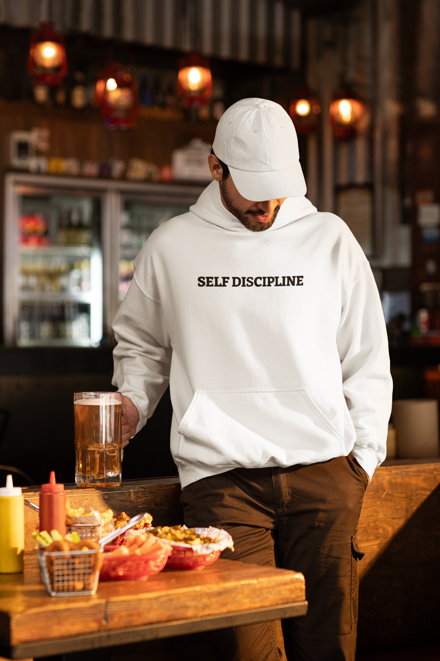 "SELF DISCIPLINE" Design With Black Embroidered Text. Classic Unisex Pullover Hoodie Premium Quality Original Clothing. Wear Your Motivation