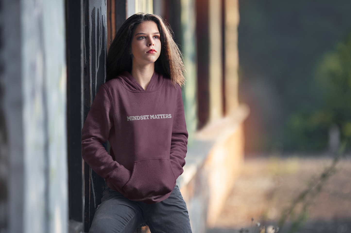 "MINDSET MATTERS" Design With White Embroidered Text. Classic Unisex Pullover Hoodie Premium Quality Original Clothing. Wear Your Motivation